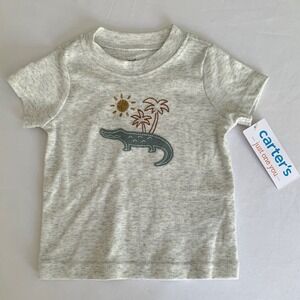 NWT Carters Alligator T-Shirt Heather‎ Gray Baby Boy 6M Casual Cute Shower Gift